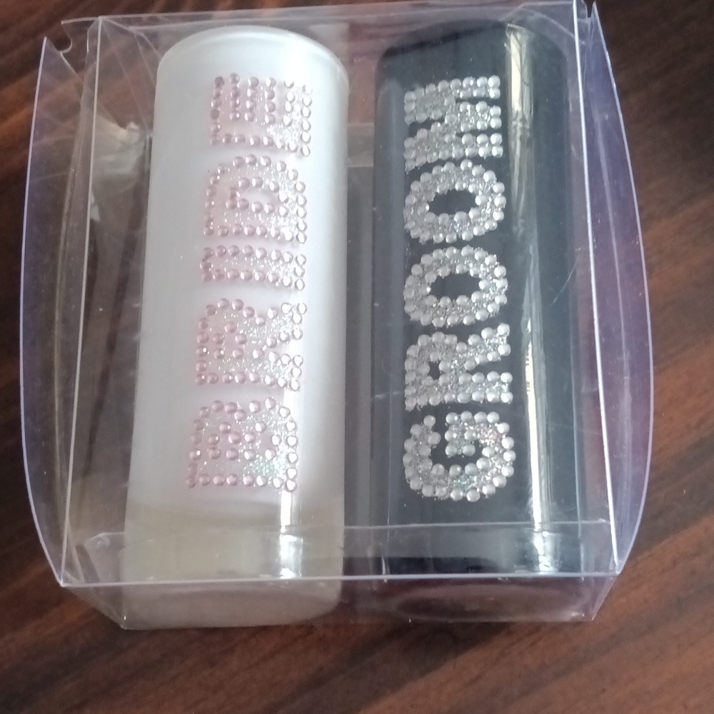 NWOT BRIDE GROOM DOUBLE SHOT GLASS SET WEDDING SET